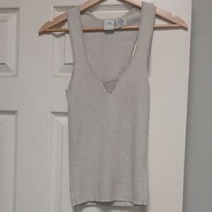 A/X Armani Exchange Shimmering Silver Tank Top